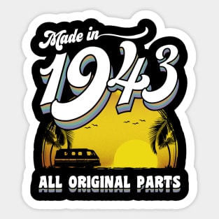 Made in 1943 80th Birthday Gift 80 Years Old 80th Birthday Sticker